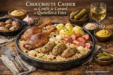 Recette de la choucroute casher au confit de canard et quenelles de foies