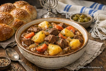 Ragoût de bœuf aux pommes de terre ashkénaze : une recette traditionnelle à découvrir