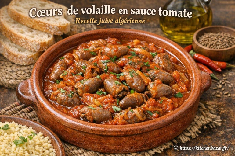 Cœurs de volaille en sauce tomate : recette juive algérienne traditionnelle