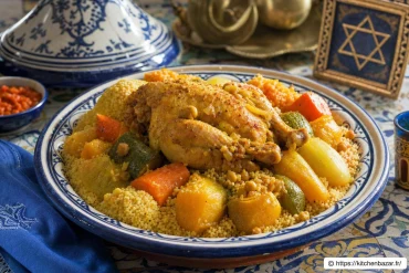 Couscous au poulet et légumes : recette traditionnelle juive algérienne à découvrir